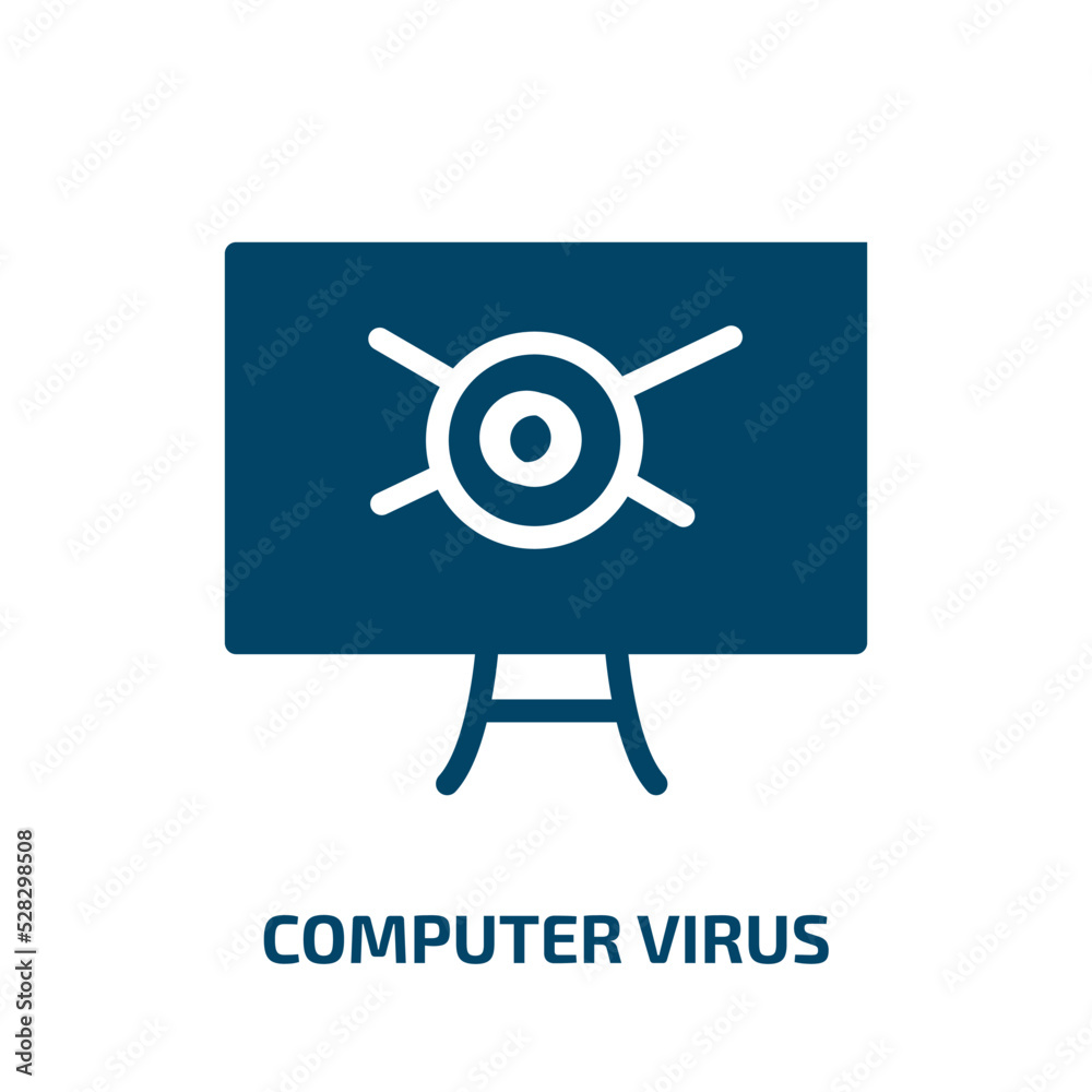 computer virus vector icon. computer virus, virus, computer filled icons from flat computer and media concept. Isolated black glyph icon, vector illustration symbol element for web design and mobile computer virus vector icon. computer virus, virus, computer filled icons from flat computer and media concept. Isolated black glyph icon, vector illustration symbol element for web design and mobile