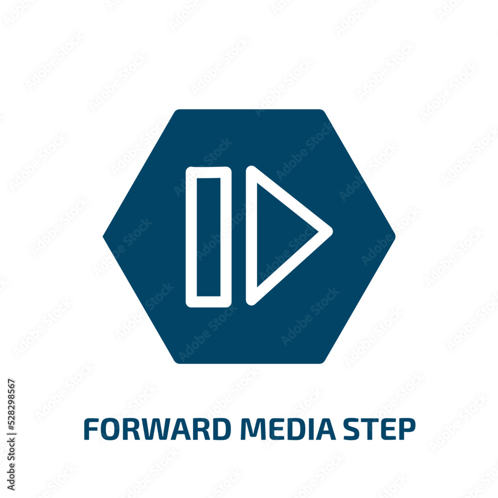 forward media step vector icon. forward media step, infographic, arrow filled icons from flat computer and media concept. Isolated black glyph icon, vector illustration symbol element for web design forward media step vector icon. forward media step, infographic, arrow filled icons from flat computer and media concept. Isolated black glyph icon, vector illustration symbol element for web design