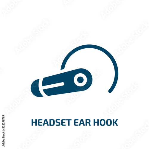 headset ear hook vector icon. headset ear hook, hook, headset filled icons from flat material devices concept. Isolated black glyph icon, vector illustration symbol element for web design and mobile