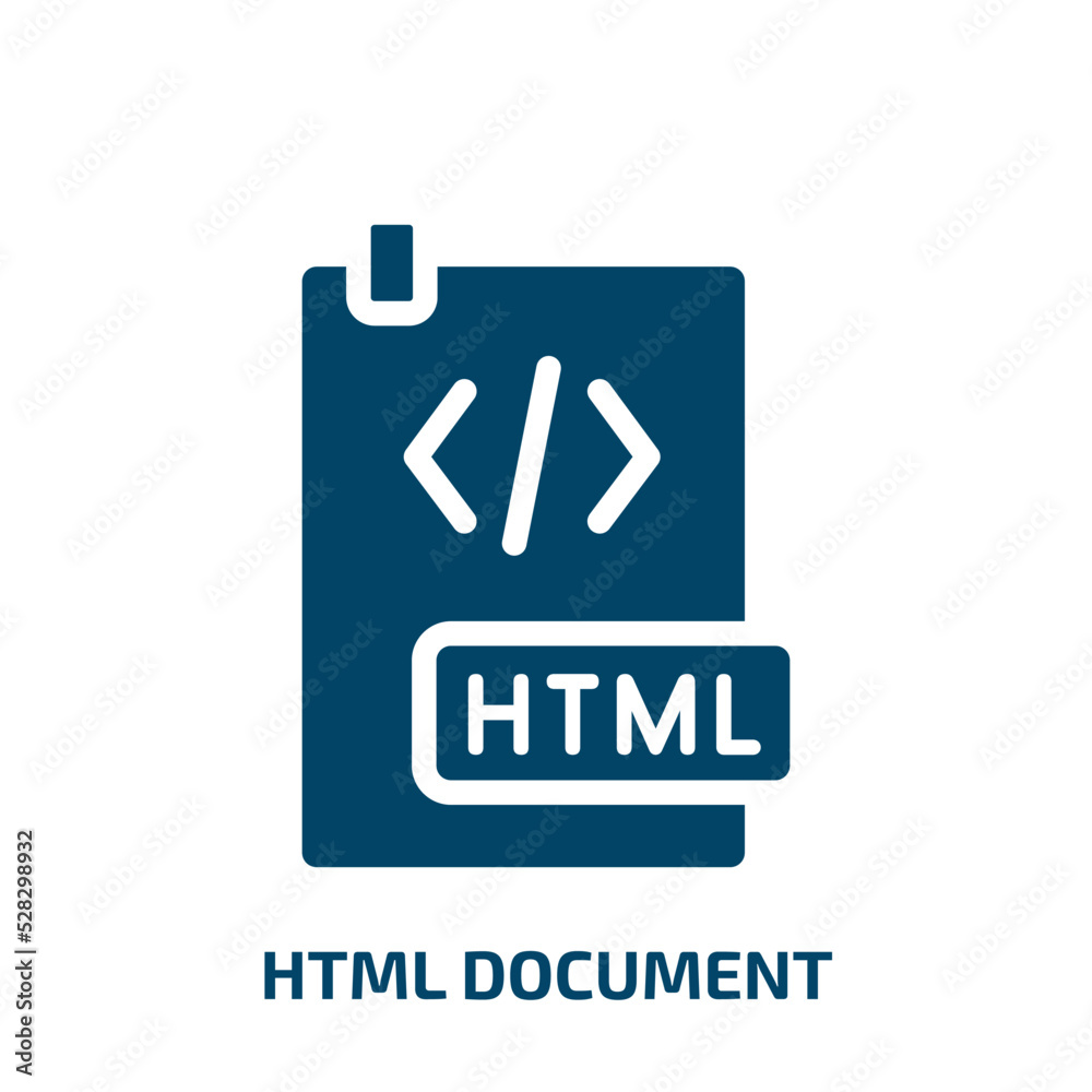 html document vector icon. html document, html, internet filled icons from flat programming line craft concept. Isolated black glyph icon, vector illustration symbol element for web design and mobile html document vector icon. html document, html, internet filled icons from flat programming line craft concept. Isolated black glyph icon, vector illustration symbol element for web design and mobile