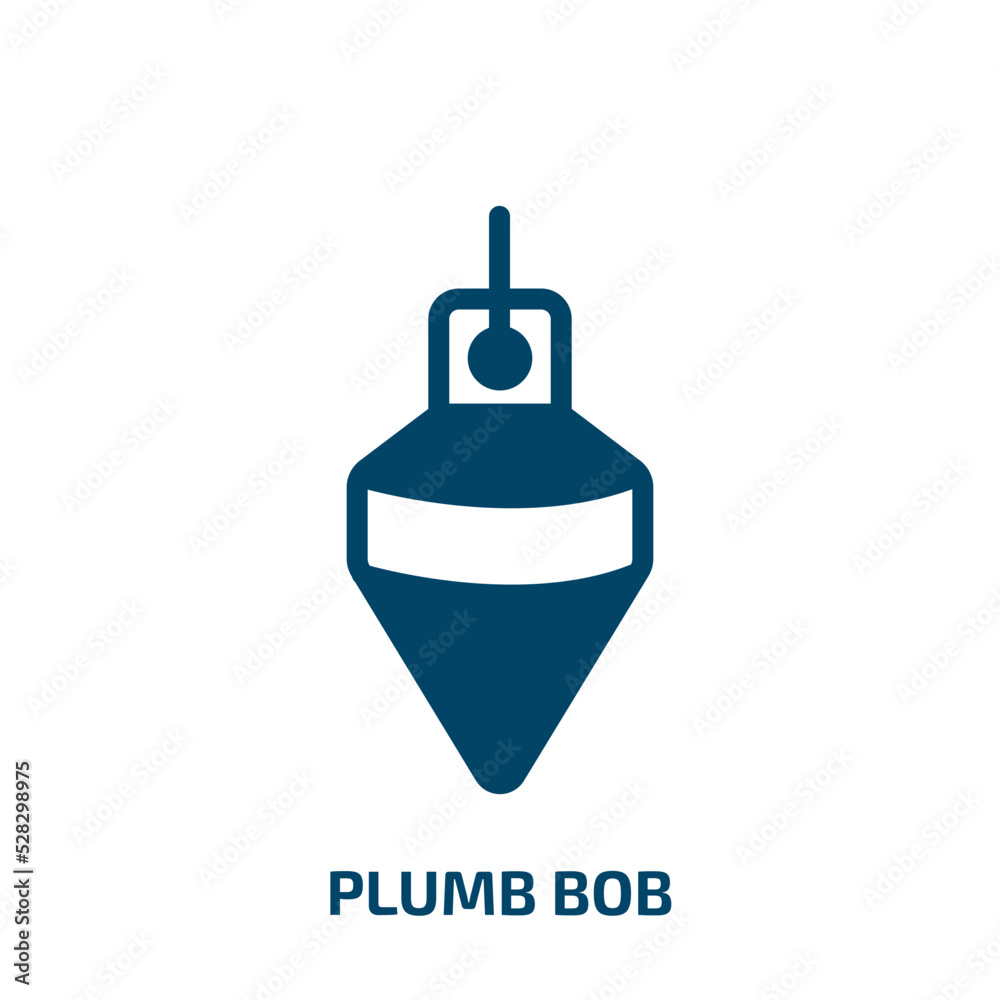 plumb bob vector icon. plumb bob, tool, steel filled icons from flat carpentry concept. Isolated black glyph icon, vector illustration symbol element for web design and mobile apps
