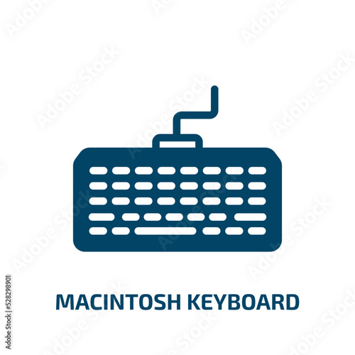 macintosh keyboard vector icon. macintosh keyboard, screen, computer filled icons from flat apple devices concept. Isolated black glyph icon, vector illustration symbol element for web design and photo