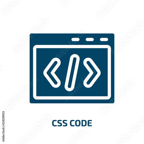 css code vector icon. css code, css, html filled icons from flat programming line craft concept. Isolated black glyph icon, vector illustration symbol element for web design and mobile apps