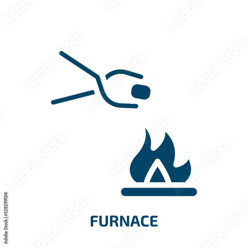 furnace vector icon. furnace, electric, equipment filled icons from flat mining and crafting concept. Isolated black glyph icon, vector illustration symbol element for web design and mobile apps