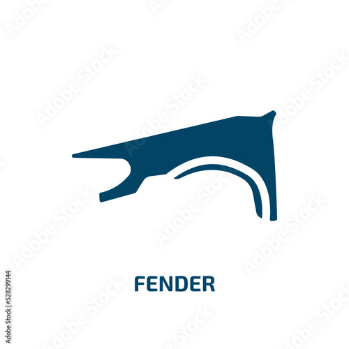 fender vector icon. fender, auto, car filled icons from flat car parts concept. Isolated black glyph icon, vector illustration symbol element for web design and mobile apps