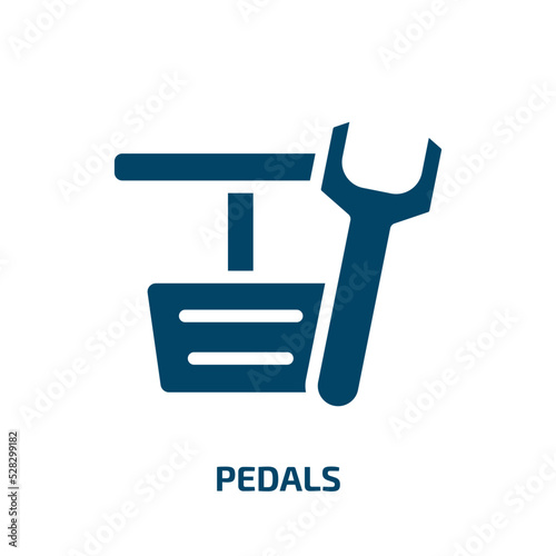 pedals vector icon. pedals, vehicle, pedal filled icons from flat car repair concept. Isolated black glyph icon, vector illustration symbol element for web design and mobile apps