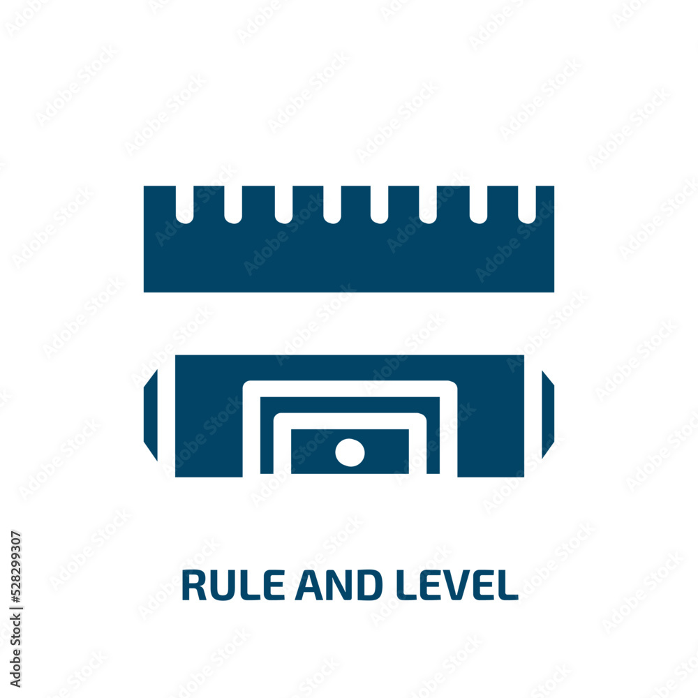 Fototapeta premium rule and level vector icon. rule and level, level, rule filled icons from flat do it yourself concept. Isolated black glyph icon, vector illustration symbol element for web design and mobile apps