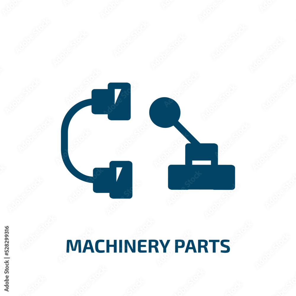 machinery parts vector icon. machinery parts, equipment, engine filled icons from flat do it yourself concept. Isolated black glyph icon, vector illustration symbol element for web design and mobile