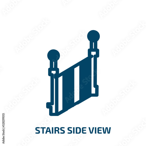 stairs side view vector icon. stairs side view, building, view filled icons from flat do it yourself concept. Isolated black glyph icon, vector illustration symbol element for web design and mobile