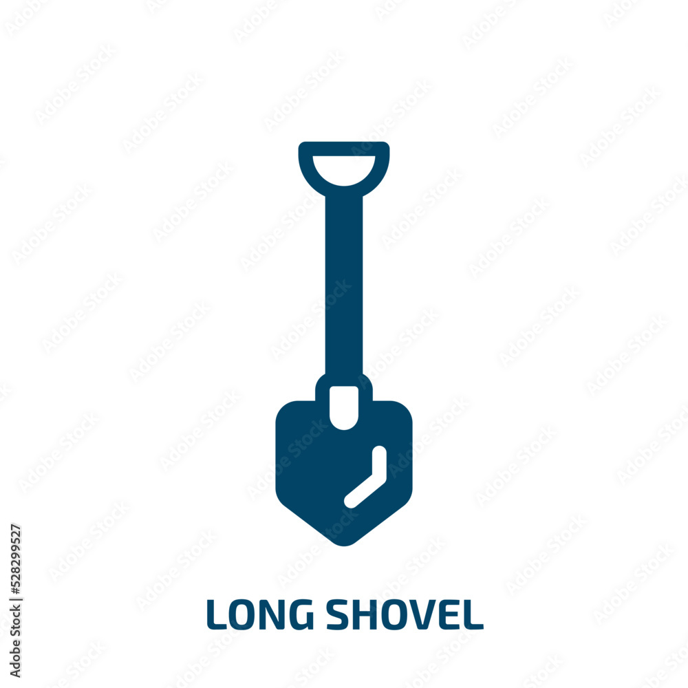 long shovel vector icon. long shovel, shadow, long filled icons from flat tools and machinery concept. Isolated black glyph icon, vector illustration symbol element for web design and mobile apps long shovel vector icon. long shovel, shadow, long filled icons from flat tools and machinery concept. Isolated black glyph icon, vector illustration symbol element for web design and mobile apps