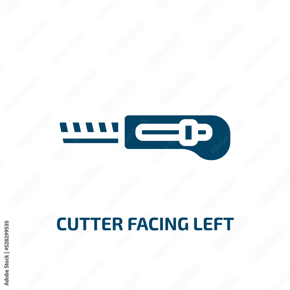 cutter facing left vector icon. cutter facing left, vector, graphic filled icons from flat tools and machinery concept. Isolated black glyph icon, vector illustration symbol element for web design and