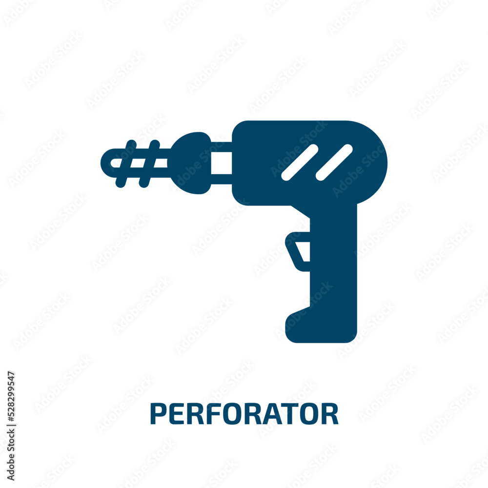 perforator vector icon. perforator, work, technology filled icons from flat carpentry diy tools concept. Isolated black glyph icon, vector illustration symbol element for web design and mobile apps