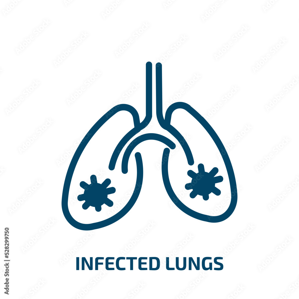 infected lungs vector icon. infected lungs, infection, lung filled icons from flat concept. Isolated black glyph icon, vector illustration symbol element for web design and mobile apps infected lungs vector icon. infected lungs, infection, lung filled icons from flat concept. Isolated black glyph icon, vector illustration symbol element for web design and mobile apps