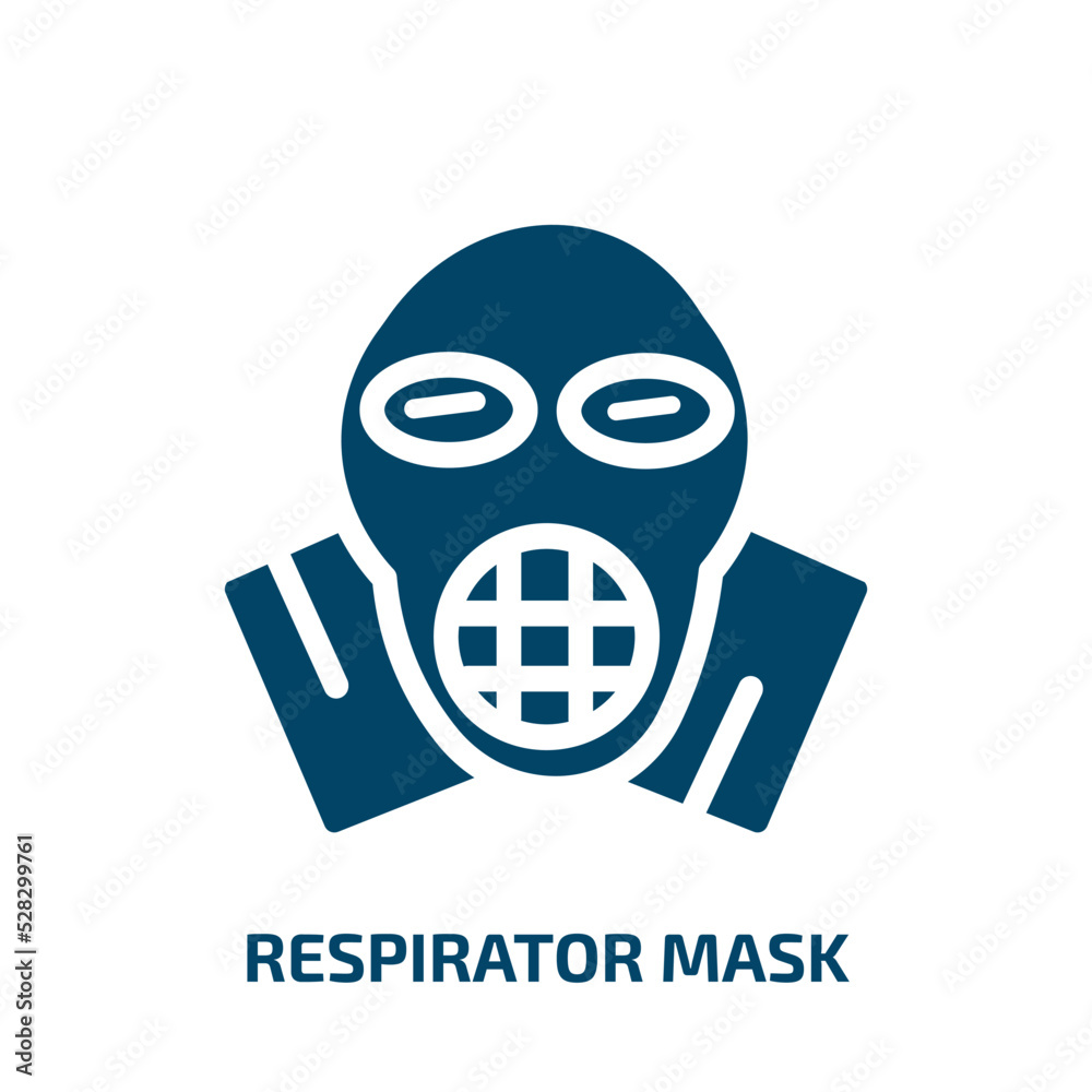 respirator mask vector icon. respirator mask, mask, protection filled icons from flat concept. Isolated black glyph icon, vector illustration symbol element for web design and mobile apps