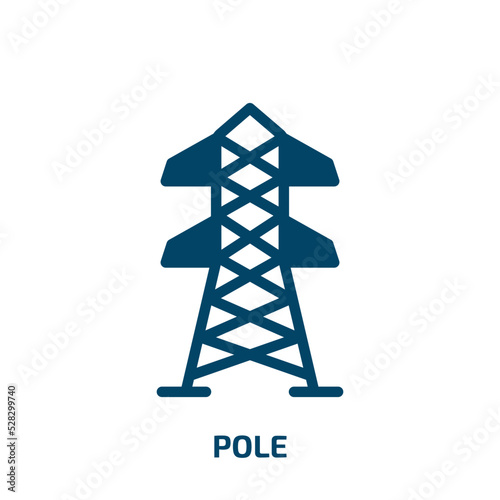 pole vector icon. pole, direction, pointer filled icons from flat construction concept. Isolated black glyph icon, vector illustration symbol element for web design and mobile apps