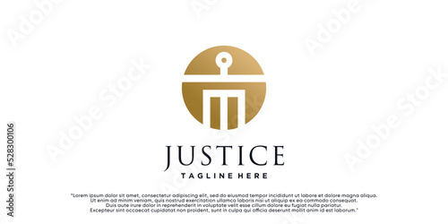 Justice law firm logo design template with creative concept Premium Vector