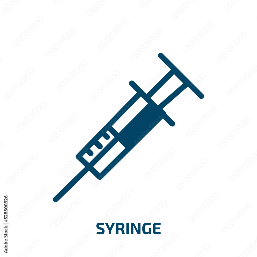 syringe vector icon. syringe, medical, heart filled icons from flat concept. Isolated black glyph icon, vector illustration symbol element for web design and mobile apps