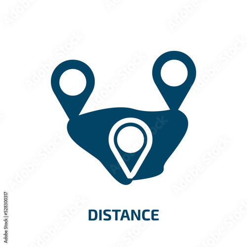 distance vector icon. distance, vector, travel filled icons from flat concept. Isolated black glyph icon, vector illustration symbol element for web design and mobile apps