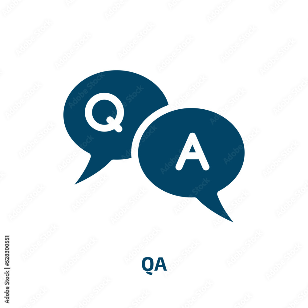 qa vector icon. qa, answer, communication filled icons from flat learning concept. Isolated black glyph icon, vector illustration symbol element for web design and mobile apps qa vector icon. qa, answer, communication filled icons from flat learning concept. Isolated black glyph icon, vector illustration symbol element for web design and mobile apps