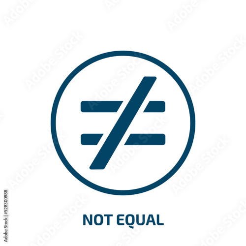 not equal vector icon. not equal, equal, collection filled icons from flat math symbols concept. Isolated black glyph icon, vector illustration symbol element for web design and mobile apps