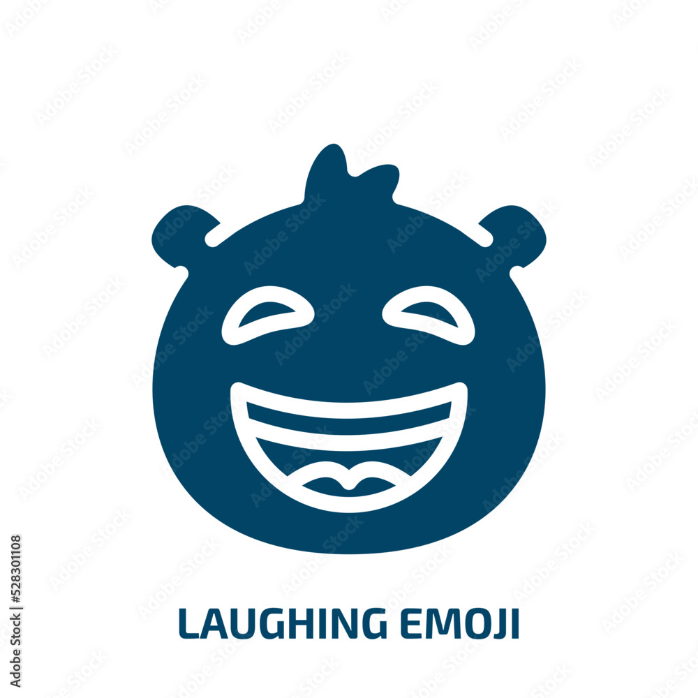 laughing emoji vector icon. laughing emoji, smile, laugh filled icons from flat emoji concept. Isolated black glyph icon, vector illustration symbol element for web design and mobile apps laughing emoji vector icon. laughing emoji, smile, laugh filled icons from flat emoji concept. Isolated black glyph icon, vector illustration symbol element for web design and mobile apps