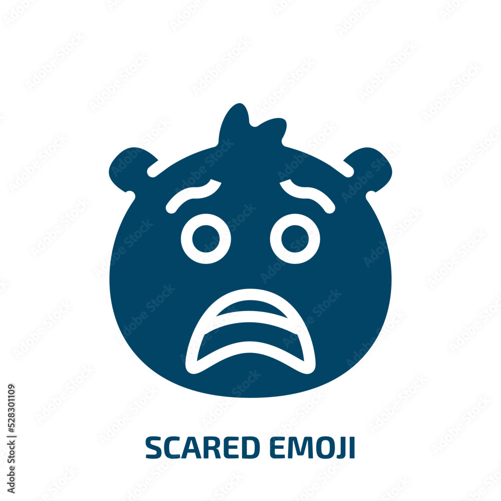scared emoji vector icon. scared emoji, emoticon, expression filled icons from flat emoji concept. Isolated black glyph icon, vector illustration symbol element for web design and mobile apps scared emoji vector icon. scared emoji, emoticon, expression filled icons from flat emoji concept. Isolated black glyph icon, vector illustration symbol element for web design and mobile apps