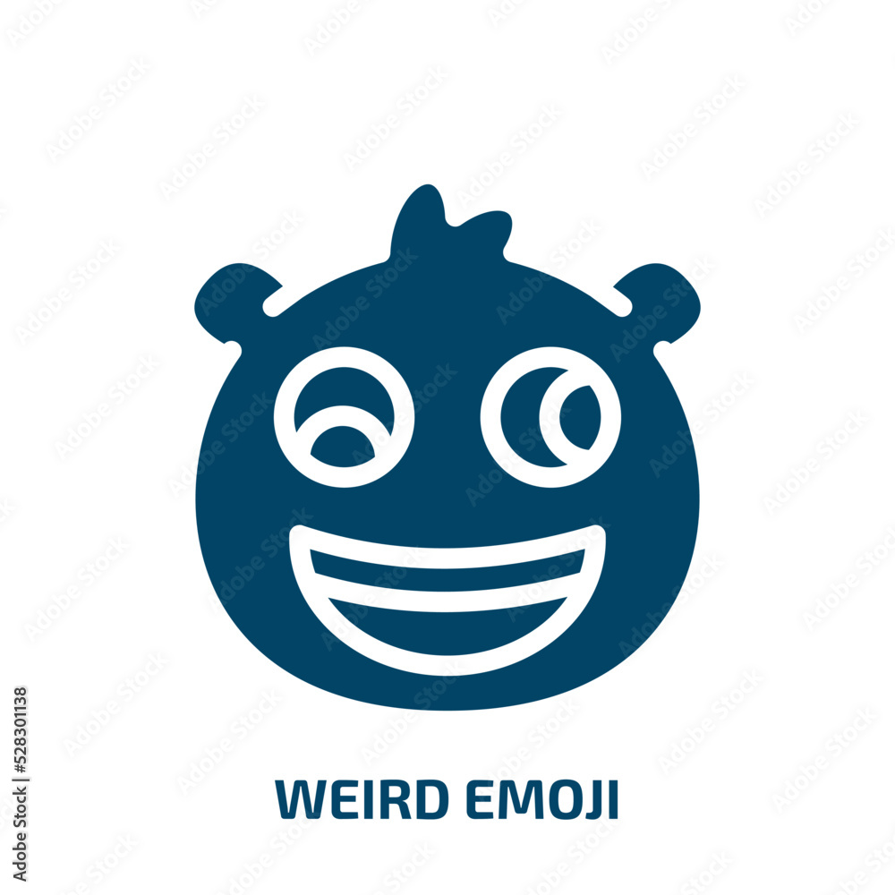 weird emoji vector icon. weird emoji, cartoon, face filled icons from flat emoji concept. Isolated black glyph icon, vector illustration symbol element for web design and mobile apps weird emoji vector icon. weird emoji, cartoon, face filled icons from flat emoji concept. Isolated black glyph icon, vector illustration symbol element for web design and mobile apps