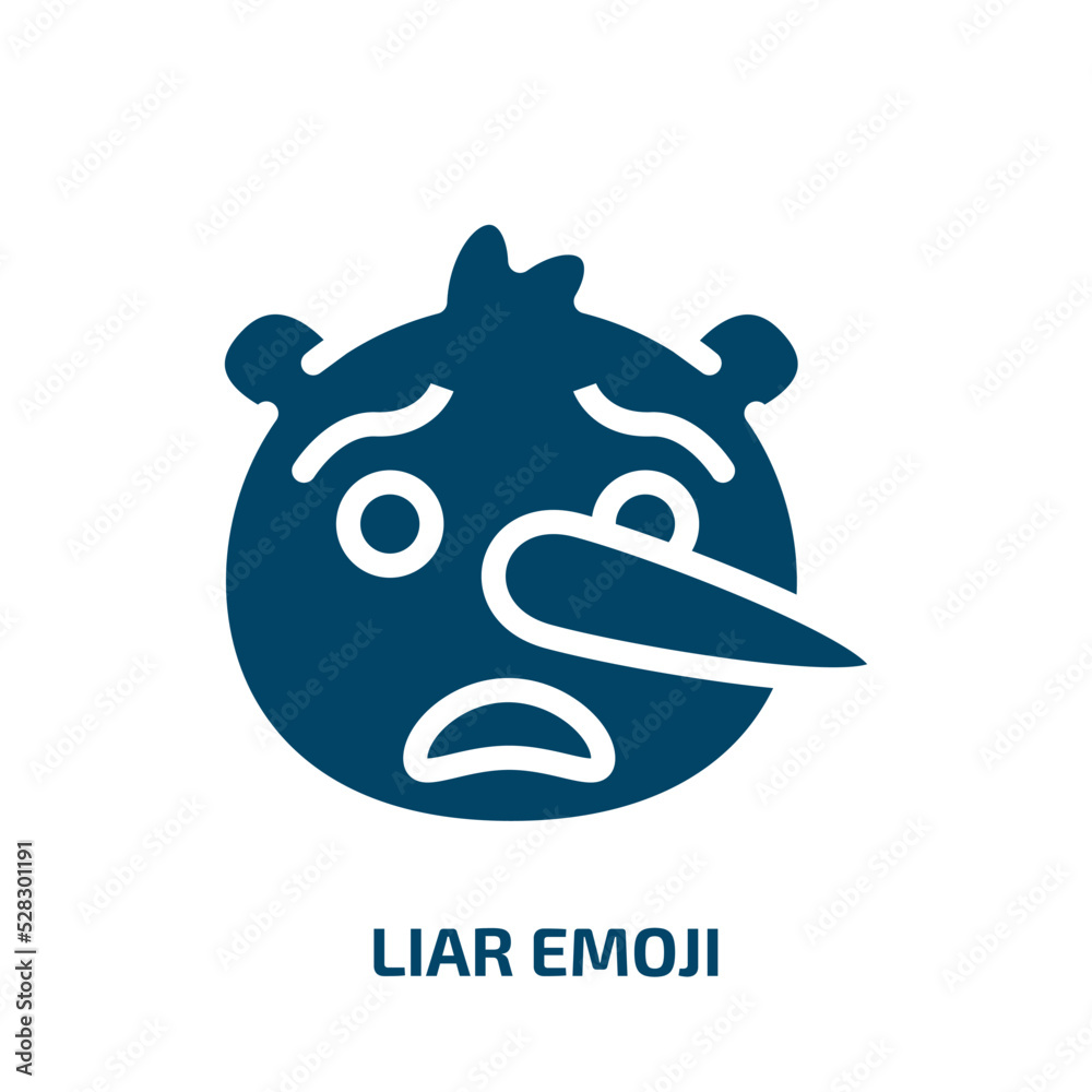 liar emoji vector icon. liar emoji, clipart, character filled icons from flat emoji concept. Isolated black glyph icon, vector illustration symbol element for web design and mobile apps liar emoji vector icon. liar emoji, clipart, character filled icons from flat emoji concept. Isolated black glyph icon, vector illustration symbol element for web design and mobile apps