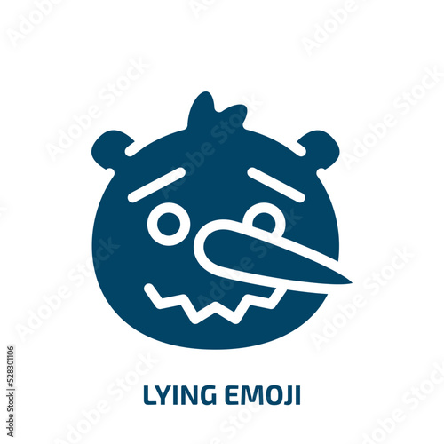 lying emoji vector icon. lying emoji, emoticon, liar filled icons from flat emoji concept. Isolated black glyph icon, vector illustration symbol element for web design and mobile apps