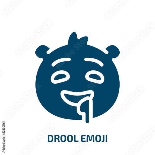 drool emoji vector icon. drool emoji, drooling, emoticon filled icons from flat emoji concept. Isolated black glyph icon, vector illustration symbol element for web design and mobile apps