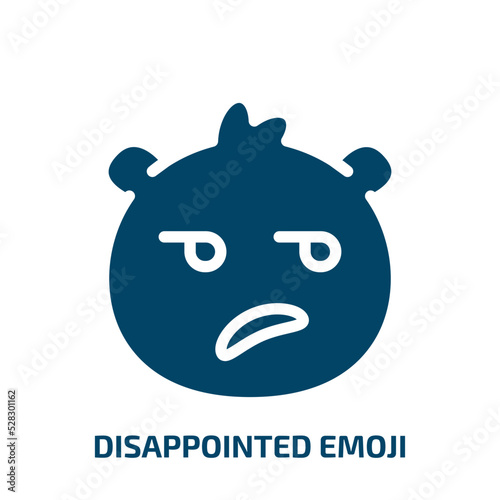 disappointed emoji vector icon. disappointed emoji, disappointed, cartoon filled icons from flat emoji concept. Isolated black glyph icon, vector illustration symbol element for web design and mobile
