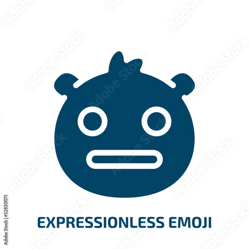 expressionless emoji vector icon. expressionless emoji, expressionless, emoticon filled icons from flat emoji concept. Isolated black glyph icon, vector illustration symbol element for web design and