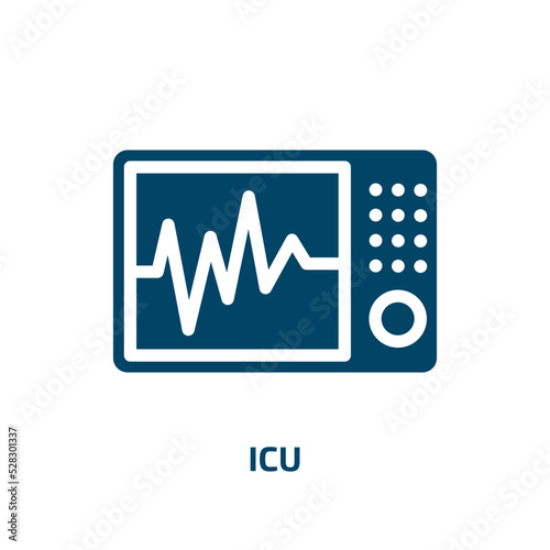 icu vector icon. icu, medical, healthcare filled icons from flat therapy concept. Isolated black glyph icon, vector illustration symbol element for web design and mobile apps