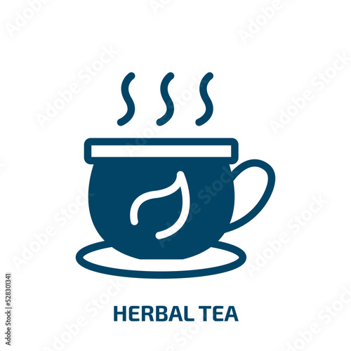 herbal tea vector icon. herbal tea, tea, herbal filled icons from flat therapy concept. Isolated black glyph icon, vector illustration symbol element for web design and mobile apps