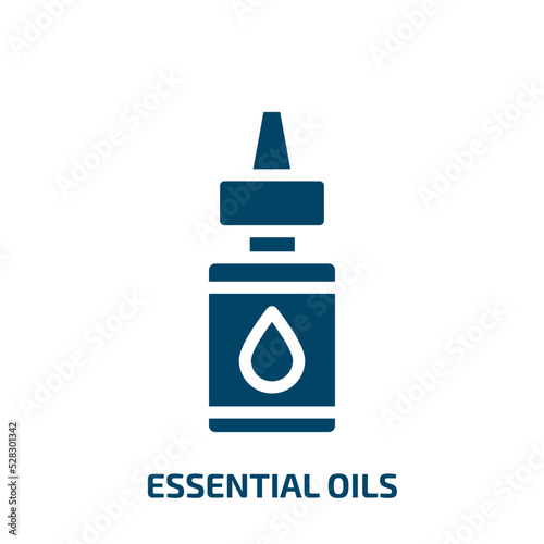 essential oils vector icon. essential oils, natural, aromatherapy filled icons from flat therapy concept. Isolated black glyph icon, vector illustration symbol element for web design and mobile apps