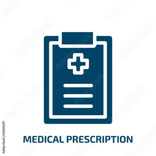 medical prescription vector icon. medical prescription, medical, medicine filled icons from flat medical concept. Isolated black glyph icon, vector illustration symbol element for web design and
