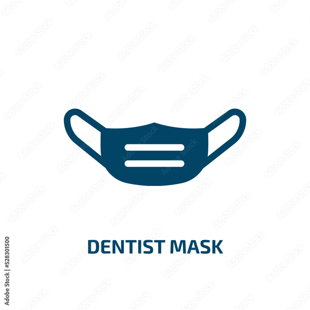 dentist mask vector icon. dentist mask, medical, health filled icons from flat dentist concept. Isolated black glyph icon, vector illustration symbol element for web design and mobile apps