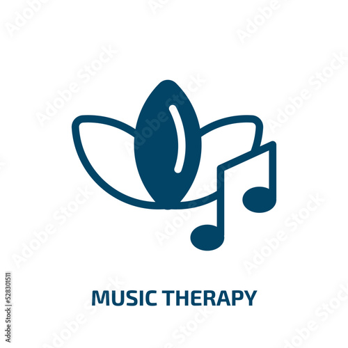 music therapy vector icon. music therapy, music, wellness filled icons from flat alternative medicine concept. Isolated black glyph icon, vector illustration symbol element for web design and mobile