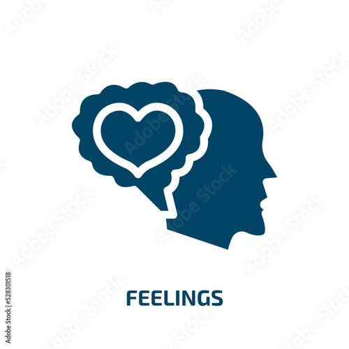 Fototapeta Naklejka Na Ścianę i Meble -  feelings vector icon. feelings, head, people filled icons from flat psychology concept. Isolated black glyph icon, vector illustration symbol element for web design and mobile apps