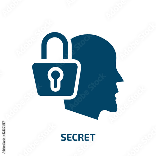 secret vector icon. secret, business, lock filled icons from flat psychology concept. Isolated black glyph icon, vector illustration symbol element for web design and mobile apps