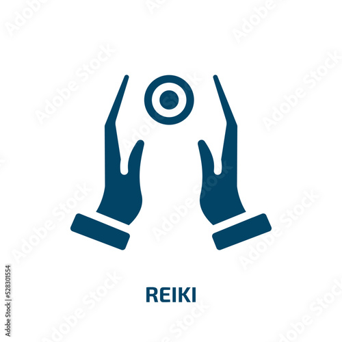 reiki vector icon. reiki, health, oriental filled icons from flat therapy concept. Isolated black glyph icon, vector illustration symbol element for web design and mobile apps