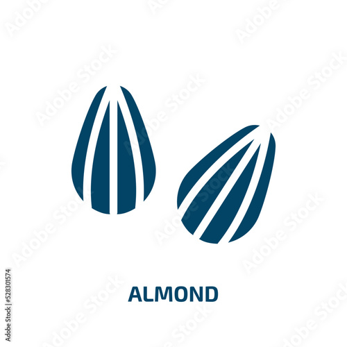 almond vector icon. almond, food, protein filled icons from flat allergies concept. Isolated black glyph icon, vector illustration symbol element for web design and mobile apps