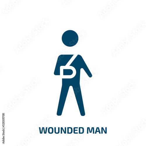 wounded man vector icon. wounded man, man, medical filled icons from flat health concept. Isolated black glyph icon, vector illustration symbol element for web design and mobile apps