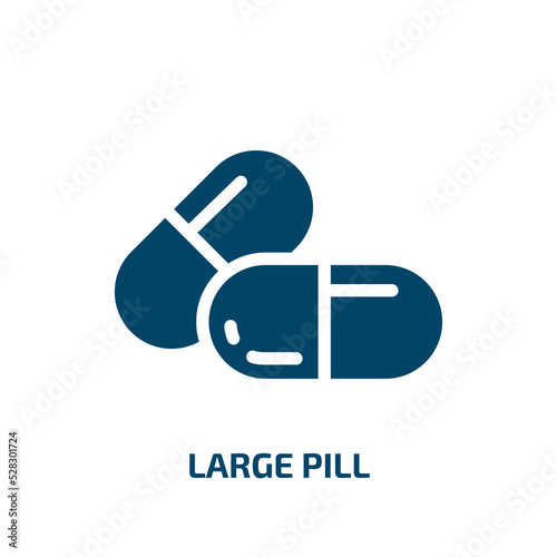 large pill vector icon. large pill, large, pills filled icons from flat health concept. Isolated black glyph icon, vector illustration symbol element for web design and mobile apps