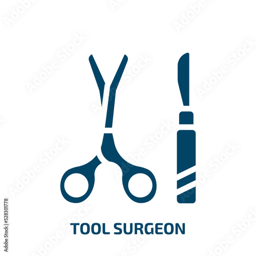 tool surgeon vector icon. tool surgeon, medical, surgeon filled icons from flat medicine concept. Isolated black glyph icon, vector illustration symbol element for web design and mobile apps