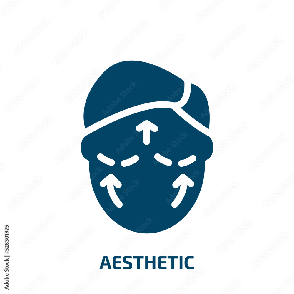 aesthetic vector icon. aesthetic, care, health filled icons from flat plastic surgery concept. Isolated black glyph icon, vector illustration symbol element for web design and mobile apps