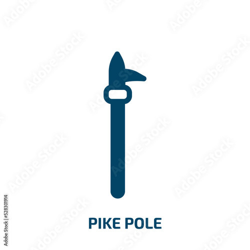 pike pole vector icon. pike pole, pole, pike filled icons from flat emergencies concept. Isolated black glyph icon, vector illustration symbol element for web design and mobile apps