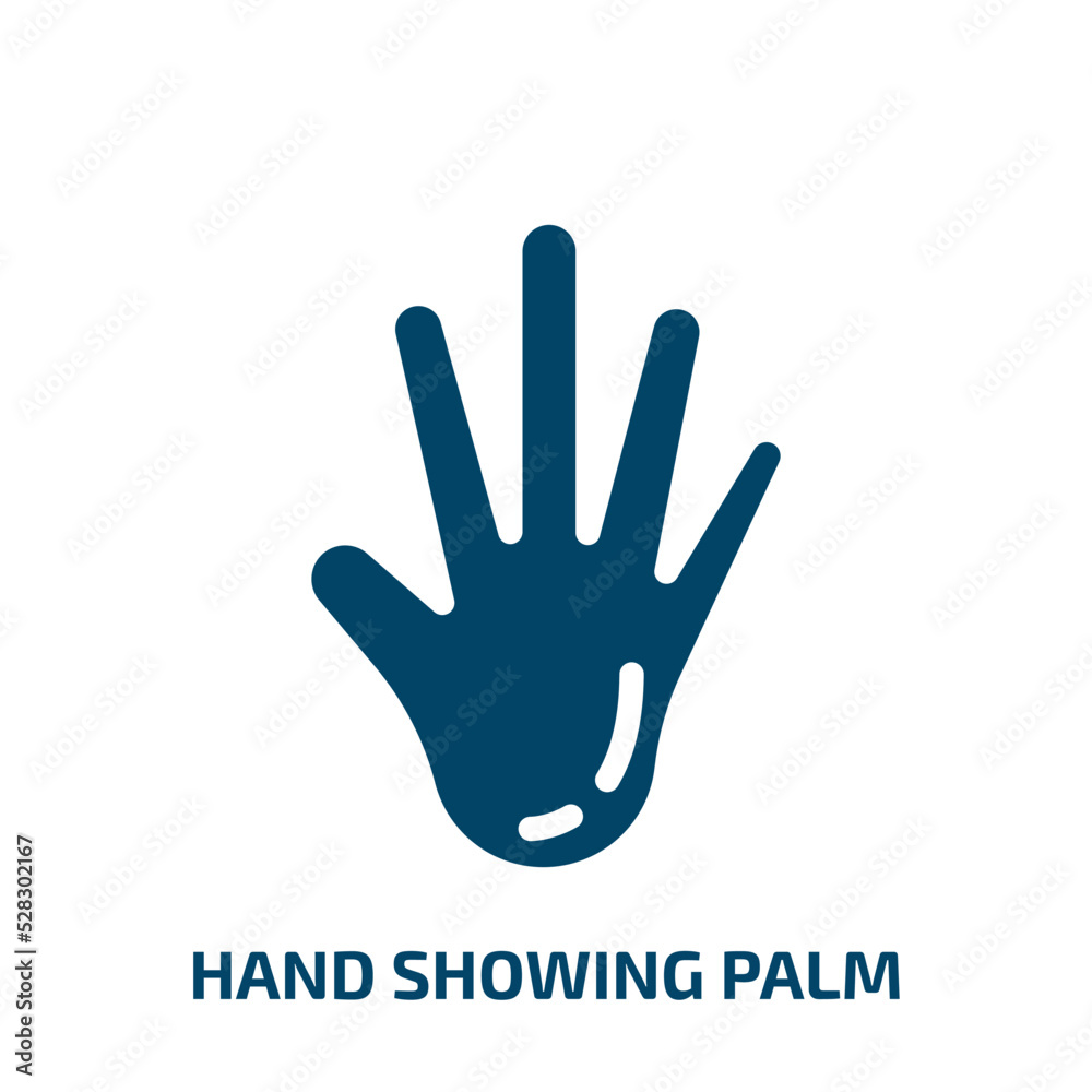 hand showing palm vector icon. hand showing palm, hand, showing filled icons from flat body parts concept. Isolated black glyph icon, vector illustration symbol element for web design and mobile apps hand showing palm vector icon. hand showing palm, hand, showing filled icons from flat body parts concept. Isolated black glyph icon, vector illustration symbol element for web design and mobile apps