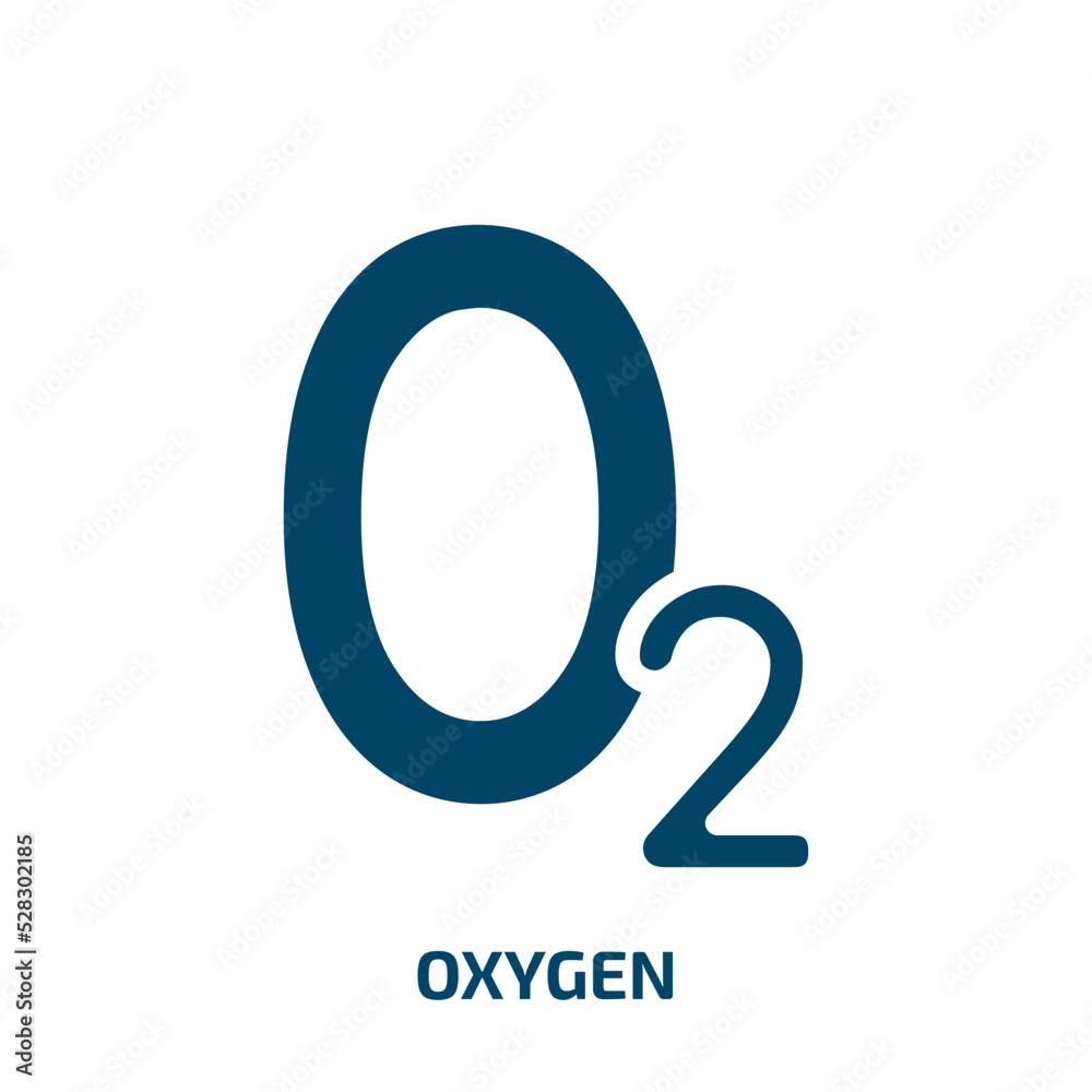 oxygen symbol vector icon. oxygen symbol, oxygen, water filled icons ...