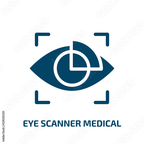 eye scanner medical symbol vector icon. eye scanner medical symbol, medical, scanner filled icons from flat medical icons concept. Isolated black glyph icon, vector illustration symbol element for web